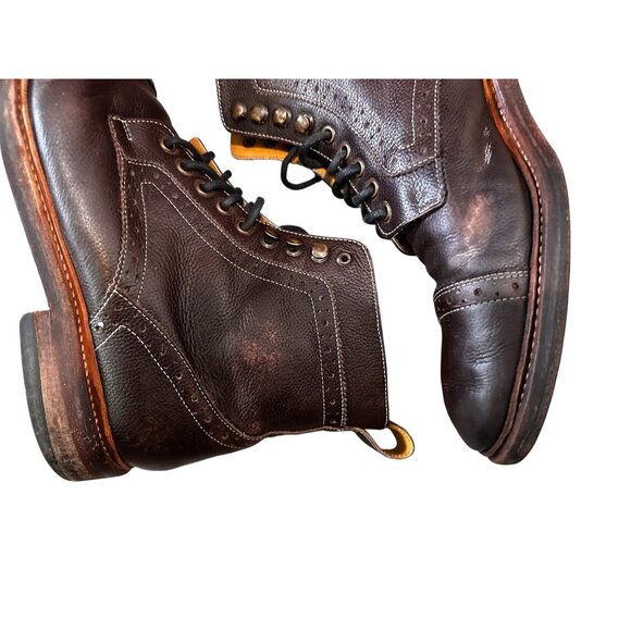SOLD Goodyear Welted Stacy Adams Leather Lace Up Booties Mens 10D Brown Chukka - Picture 9 of 14